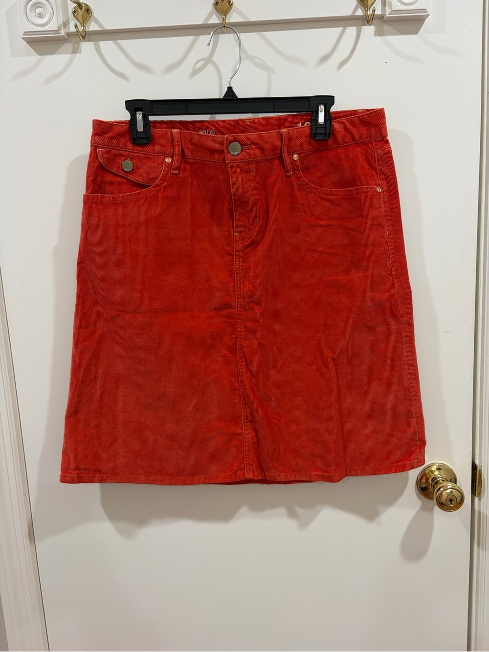 Women’s Orange Corduroy A-Line Skirt